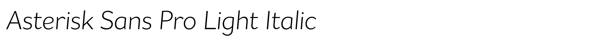 Asterisk Sans Pro Light Italic image